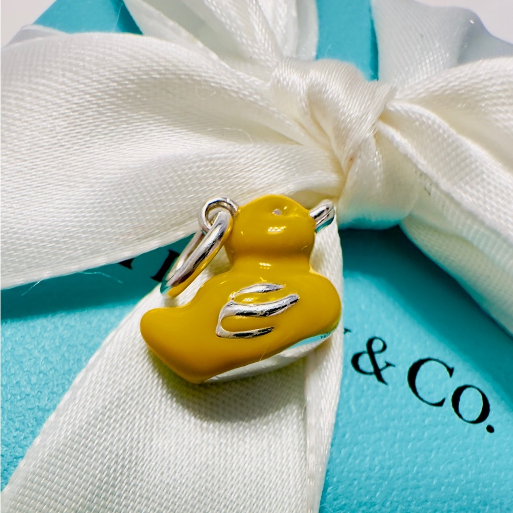 ♥️Tiffany Silver Enamel Yellow Duck Charm♥️
